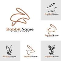 Set of Rabbit logo template, Creative Rabbit head logo design concepts vector