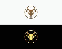 Cow head logo design element editable template. vector