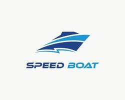 Speed Boat Logo Design Graphic Element Template. vector