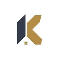 Letter K design element idea with modern home concept vector