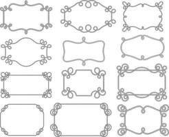 set of isolated decorative borders. collection of rope frames vector