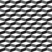 seamless geometric pattern. Monochrome cubes repeatable background. Decorative black and white 3d texture vector