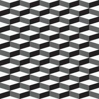 seamless geometric pattern. Monochrome cubes repeatable background. Decorative black and white 3d texture vector