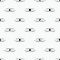 seamless pattern with feline bowls. Creative funky repeatable background vector