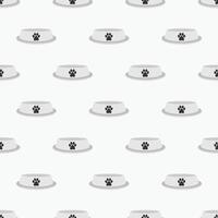 seamless pattern with feline bowls. Creative funky repeatable background vector