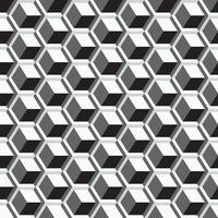 seamless geometric pattern. Monochrome cubes repeatable background. Decorative black and white 3d texture vector