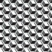 seamless geometric pattern. Monochrome cubes repeatable background. Decorative black and white 3d texture vector