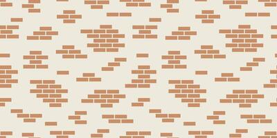 Brick wall seamless pattern. Simple endless architecture interior background. Brown geometric repeatable brickwork texture vector