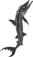 Silhouette Barracuda animal black color only vector