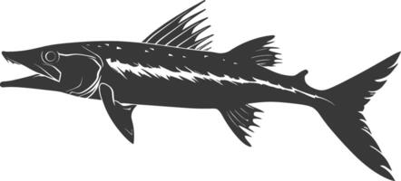 silueta barracuda animal negro color solamente vector