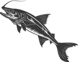 Silhouette Barracuda animal black color only vector