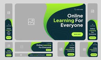 Online courses special offer banner design for social media post, Learning web set banner design, customizable eps 10 file format vector