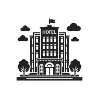 Hotel flat icon. Building and architecture. vector