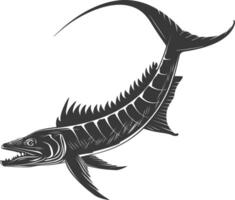 silueta barracuda animal negro color solamente vector