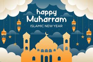 gradient muharram islamic new year background illustration vector