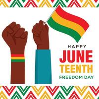 flat design happy Juneteenth Freedom Day illustration vector