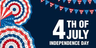 4th of july independence day horizontal banner illustration vector