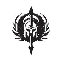 A Warrior Logo Showing Valor and Destiny, Uniting the Sword and Ring in an Epic Adventure. vector