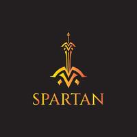 A Majestic Emblem of Courage and Strength in the Form of a Warrior with a Mighty Sword vector