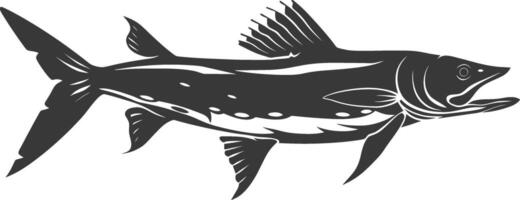 silueta barracuda animal negro color solamente vector