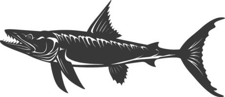 Silhouette Barracuda animal black color only vector