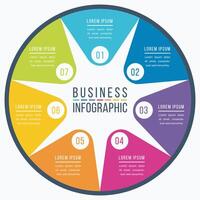 Infographic business design 7 steps, objects, elements or options business information template vector