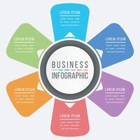 Infographic design 6 steps or options business information colorful template vector