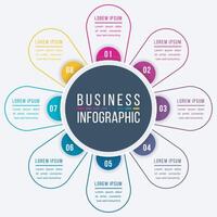 Infographic design 8 steps, objects, elements or options business information template vector