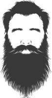 Silhouette beard hair mustache man only black color only vector