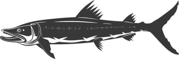 silueta barracuda animal negro color solamente vector