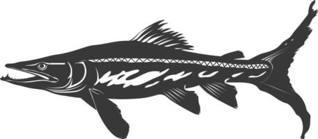 silueta barracuda animal negro color solamente vector