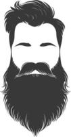 Silhouette beard hair mustache man only black color only vector