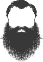 silueta barba pelo Bigote hombre solamente negro color solamente vector