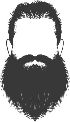 Silhouette beard hair mustache man only black color only