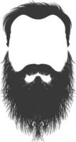 Silhouette beard hair mustache man only black color only vector