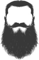 Silhouette beard hair mustache man only black color only vector