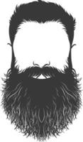 silueta barba pelo Bigote hombre solamente negro color solamente vector