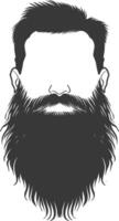 Silhouette beard hair mustache man only black color only vector