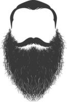 silueta barba pelo Bigote hombre solamente negro color solamente vector