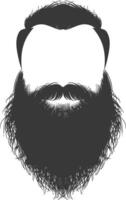 Silhouette beard hair mustache man only black color only vector