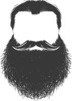 silueta barba pelo Bigote hombre solamente negro color solamente vector