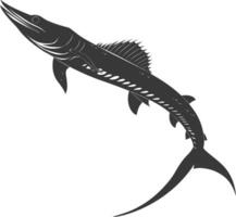 silueta barracuda animal negro color solamente vector