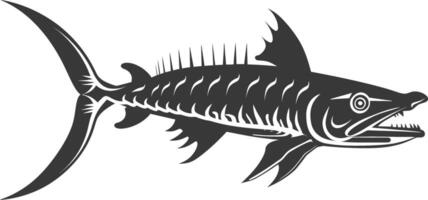 silueta barracuda animal negro color solamente vector