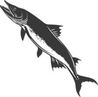 silueta barracuda animal negro color solamente vector