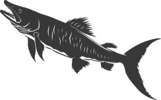 Silhouette Barracuda animal black color only vector