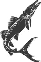 silueta barracuda animal negro color solamente vector