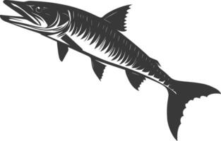 silueta barracuda animal negro color solamente vector