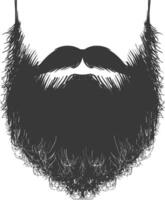 silueta barba pelo Bigote hombre solamente negro color solamente vector