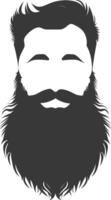 Silhouette beard hair mustache man only black color only vector