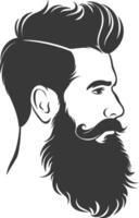 Silhouette beard hair mustache man only black color only vector